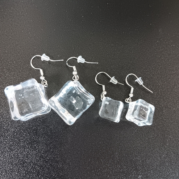 925 ICE CUBE EARRING BUNDLE - 2 Sizes - Picture 3 of 3